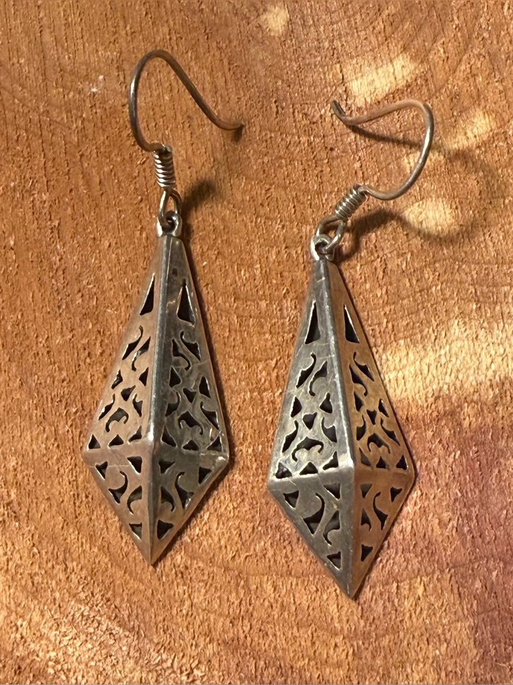 Vintage Handcrafted Mexico 925 Sterling Geometric Earrings